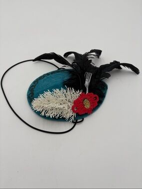 Disney Parks Little Mermaid Pillbox Fascinator with Black Feathers